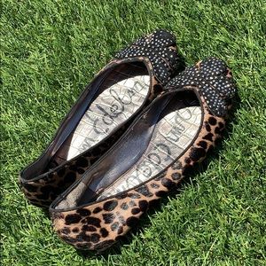 Sam Edelman cheetah print, embellished flats
